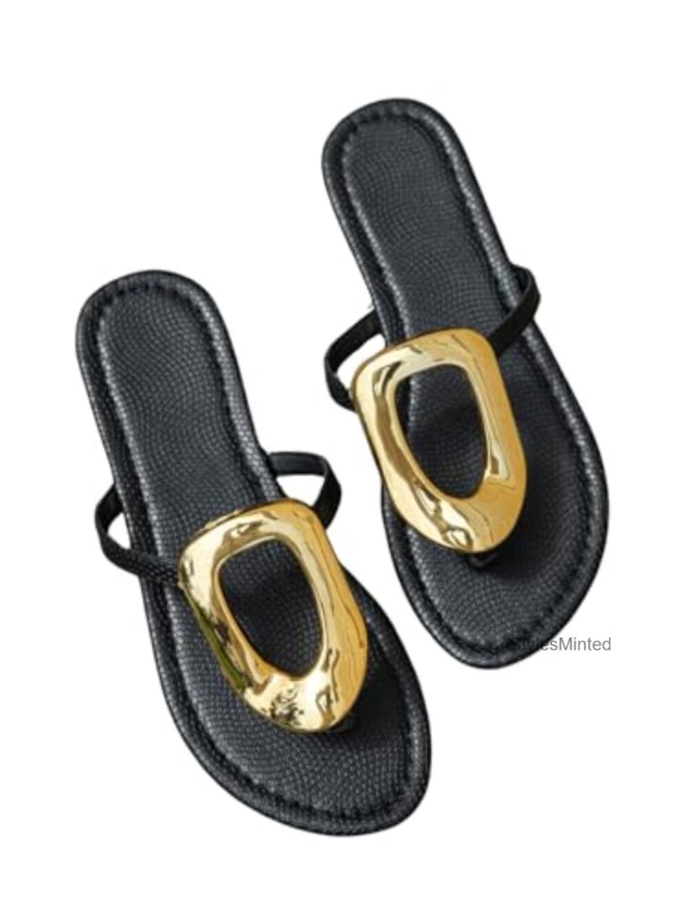 Gold Metallic Flip Flops Women's Flat Sandals Thong Slides